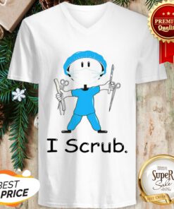 I Scrub Surgical Tech BusyBodies Stick Figure Gift V-neck