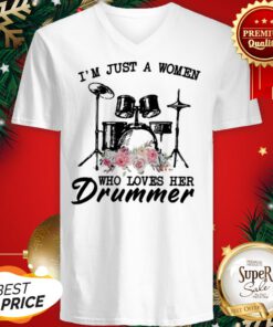 I'm Just A Girl Who Fell I Love With The Drummer Flower V-neck