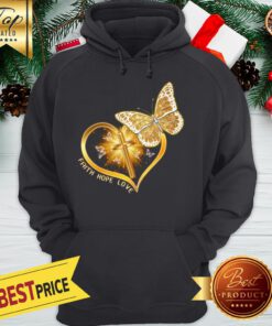 Jesus Faith Hope Love Butterfly Hoodie