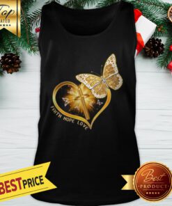 Jesus Faith Hope Love Butterfly Tank Top
