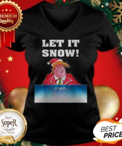 Let It Snow Trump Cocaine Santa Sweater White Christmas V-neck