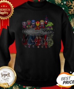 Marvel Avengers Chibi Characters Water Reflection Mirror Sweatshirt