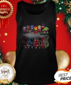 Marvel Avengers Chibi Characters Water Reflection Mirror Tank Top