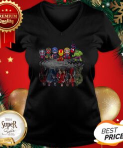 Marvel Avengers Chibi Characters Water Reflection Mirror V-neck