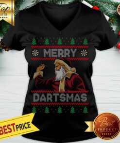 Merry Dartsmas Santa Christmas Ugly Sweat V-neck