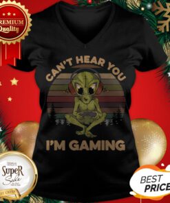Official Alien Can't Hear You I'm Gaming Vintage V-neck