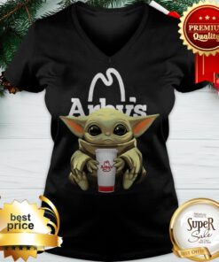 Official Baby Yoda Hug Arbys Star Wars V-neck