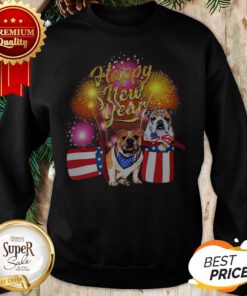 Official Bulldog Happy New Year Fireworks Sweatshirt