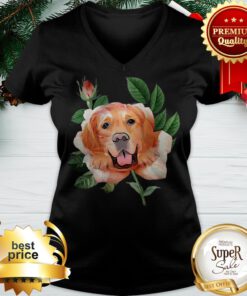 Official Golden Retriever Rose Stem V-neck