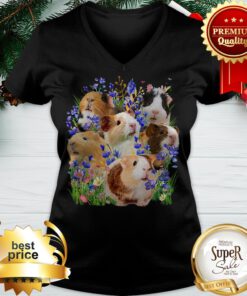 Official Guinea Pigs Purple Flowers V-neck