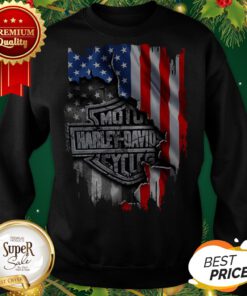 Official Motor Cycles Harley Davidson American Flag Sweatshirt