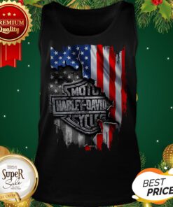 Official Motor Cycles Harley Davidson American Flag Tank Top