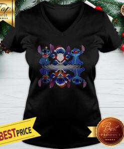 Official Santa Stitch Water Reflection Mirror V-neck