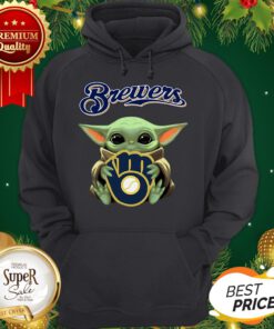 Official Star Wars Baby Yoda Hug Milwaukee Brewers Hoodie