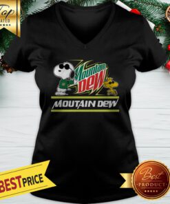 Premium Snoopy Woodstock Mountain Dew Peanuts V-neck