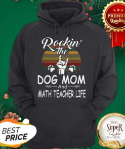 Rockin’ The Dog Mom And Math Teacher Life Vintage Hoodie