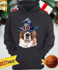 Saint Bernard Witch Hat Halloween Hoodie