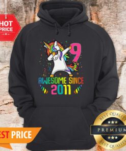 Awesome Since 2011 9 Years Old 9th Birthday Unicorn Dabbing Hoodie