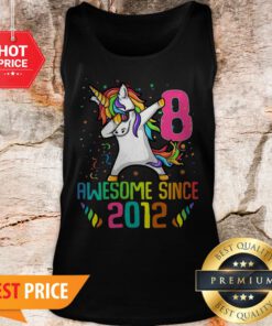 Awesome Since 2012 8 Years Old 8th Birthday Unicorn Dabbing Tank Top
