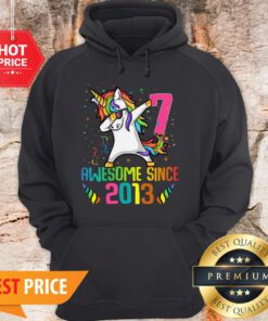 Awesome Since 2013 7 Years Old 7th Birthday Unicorn Dabbing Hoodie