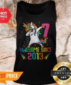 Awesome Since 2013 7 Years Old 7th Birthday Unicorn Dabbing Tank Top