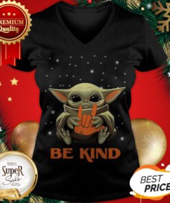 Baby Yoda Hug I Love You Sign Be Kind Star Wars Mandalorian V-neck