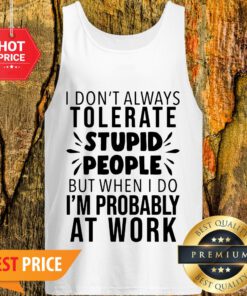 I Don’t Always Tolerate Stupid People I’m Probably At Work Tank Top