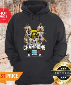 Iowa Hawkeyes 2019 Holiday Bowl Champions Signatures 49 24 Hoodie