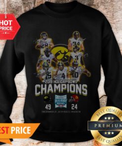 Iowa Hawkeyes 2019 Holiday Bowl Champions Signatures 49 24 Sweatshirt