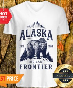 Official Alaska The Last Frontier Bear Est 1959 V-neck