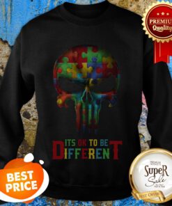 Official Autism It's OK To Be Different Punisher Skull Sweatshirt