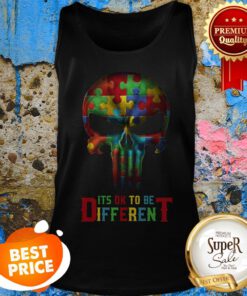 Official Autism It's OK To Be Different Punisher Skull Tank Top