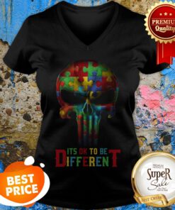 Official Autism It's OK To Be Different Punisher Skull V-neck