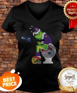 Official Grinch Santa Bay Packers VikingsToilet V-neck