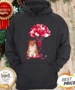 Official Shetland Sheepdog Love Balloons Heart Hoodie