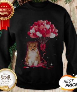 Official Shetland Sheepdog Love Balloons Heart Sweatshirt