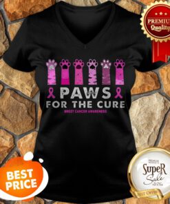 Cat Paws For The Cure Breast Cancer Awareness V-neck
