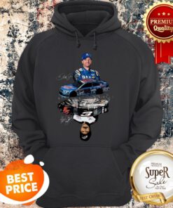 Dale Earnhardt Jr With Cars Reflection Water Mirror Signature Hoodie