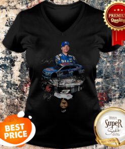 Dale Earnhardt Jr With Cars Reflection Water Mirror Signature V-neck