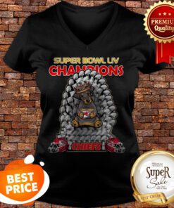 Daschund Super Bowl LIV Throne Kansas City Chiefs Champions V-neck