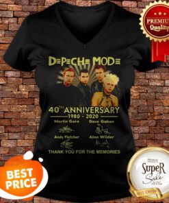 Depeche Mode 40th Anniversary 1980-2020 Thank You For The Memories Signatures V-neck