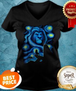 Disney Lion King Mufasa Starry Night Pride Rock V-neck