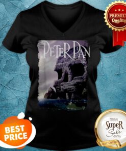 Disney Peter Pan Tick Tock Croc Skull Rock Shoreline V-neck