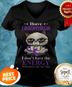 Grumpy Cat I Have Fibromyalgia Awareness I Don’t Have The Energy V-neck