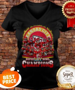 Kansas City Chiefs Logo Signatures Super LIV Bowl Champions 2020 V-neck