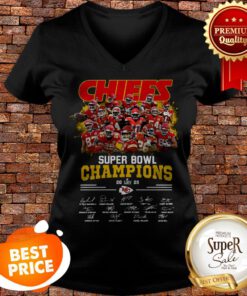 Kansas City Chiefs Super Bowl Champions LIV 2020 Signatures V-neck