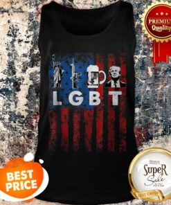 LGBT Parody Liberty Guns Beer Trump USA Flag American Tank Top