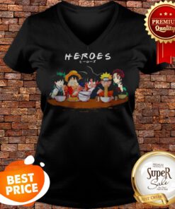 Mashup Heroes Characters Anime Eat Together V-neck