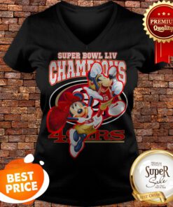 Mickey Minnie Mouse Super Bowl LIV Champions San Francisco 49ers V-neck