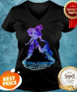Nice Disney Sleeping Beauty Castle Silhouette Graphic V-neck